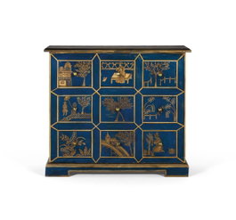 GINER Y COLOMER Commode à 9 tiroirs Bleu et doré